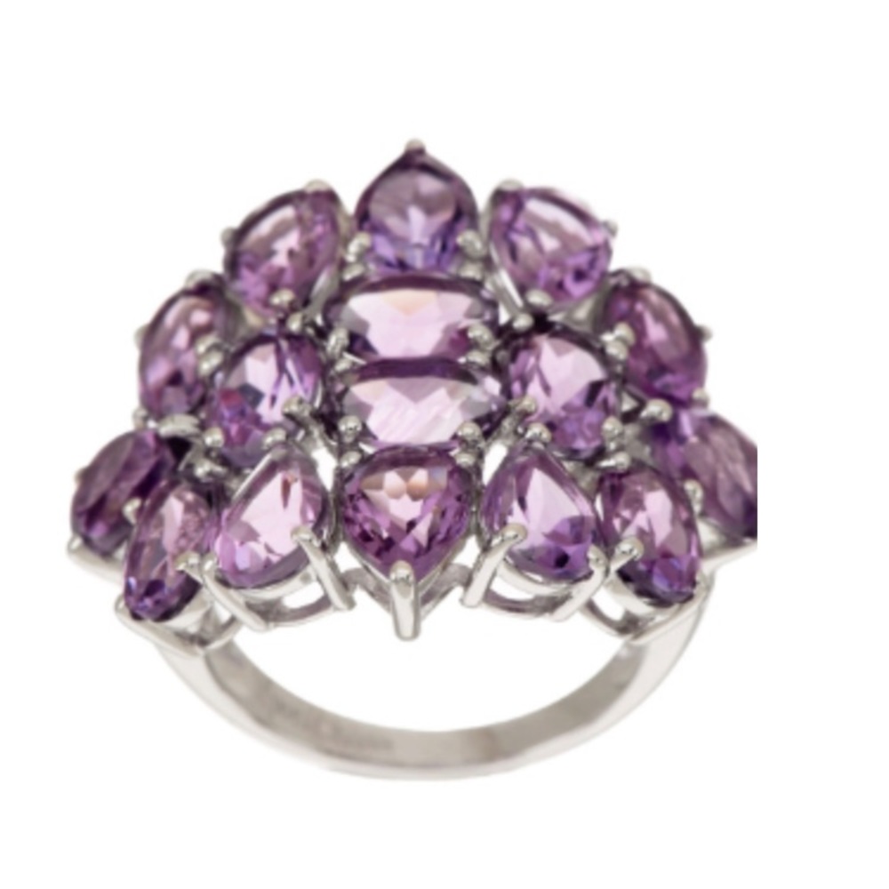 10.00 Carat tw Brazilian Amethyst Sterling Ring